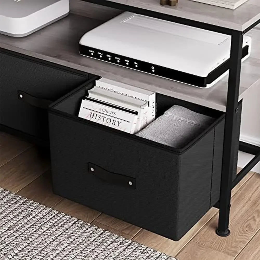 TV Stand Entertainment Center with 3 Drawers & Storage Shelves Minimalist Design Living Room Fits up to 55" TVs Easy Assembly