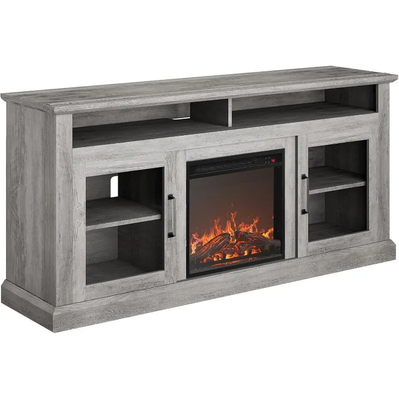 Modern 60 Inch Traditional TV Stand & Media Entertainment Center Console Table for TVs up to  Cabinets - Cayman (Gray Wash)